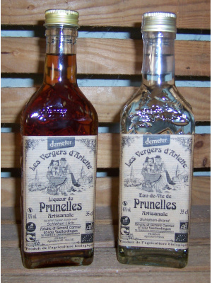 Eau de vie de Prunelles Bio 35 cl 45% et Demeter